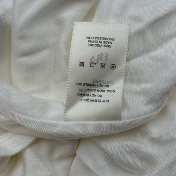 🆕 RAT & BOA 🧿 NWOT Winona White Slinky Cowl Neck Jersey Gown, Sz S - Picture 16 of 16